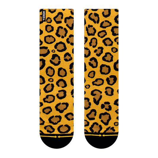 Leopard Print Jungle Cat Crew Socks
