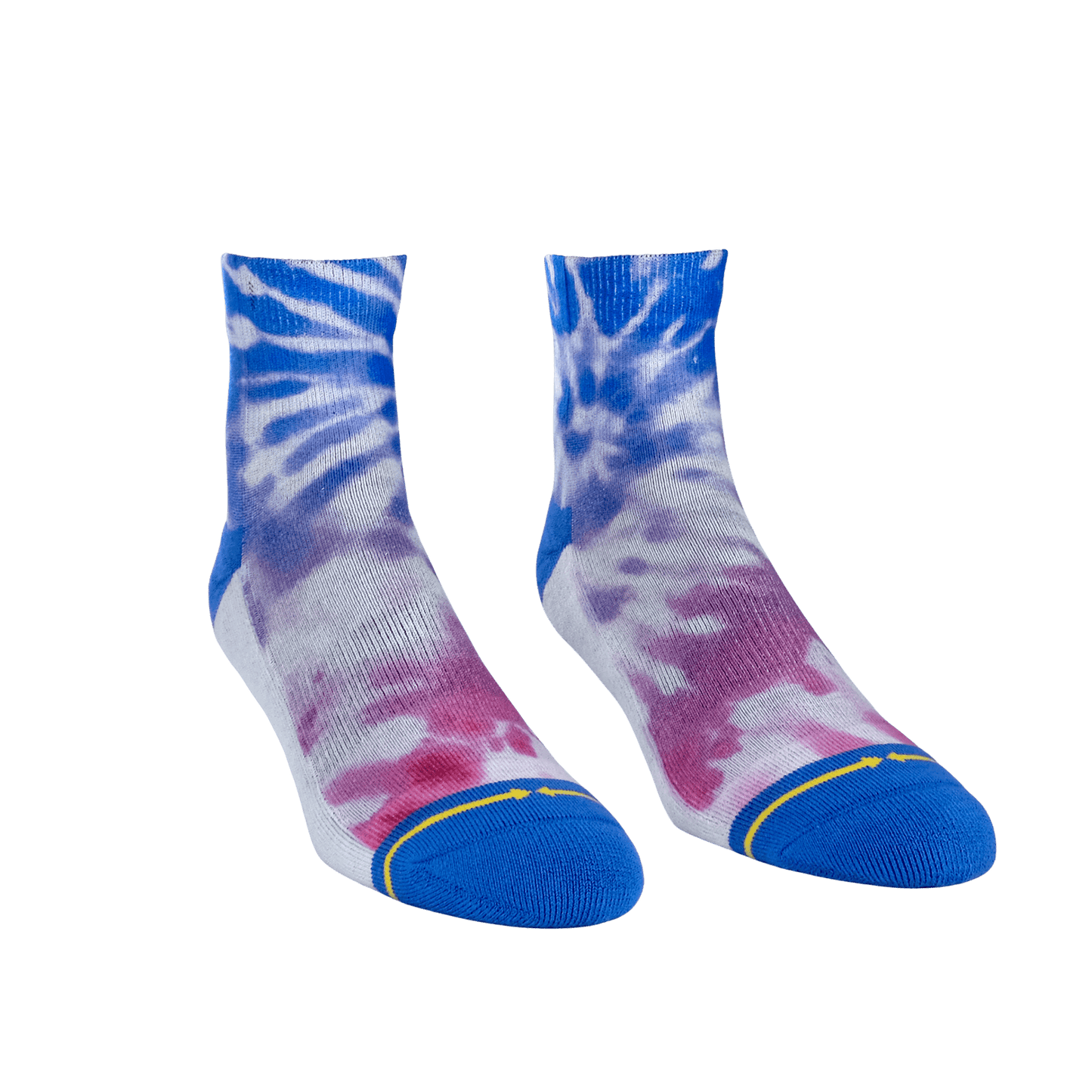 Purple Tie Dye Quarter Crew Socks