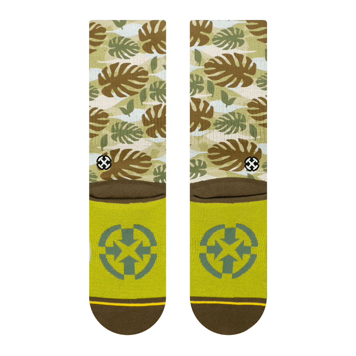 Maia Negre Leaf Camo Crew Socks