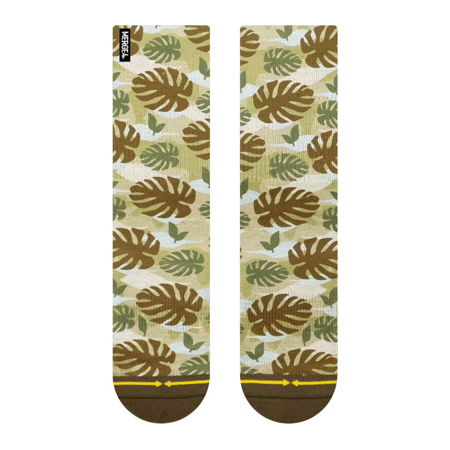 Maia Negre Leaf Camo Crew Socks