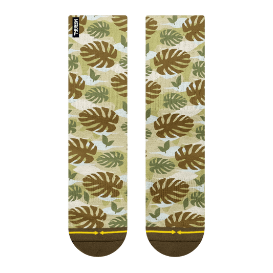 Maia Negre Leaf Camo Crew Socks
