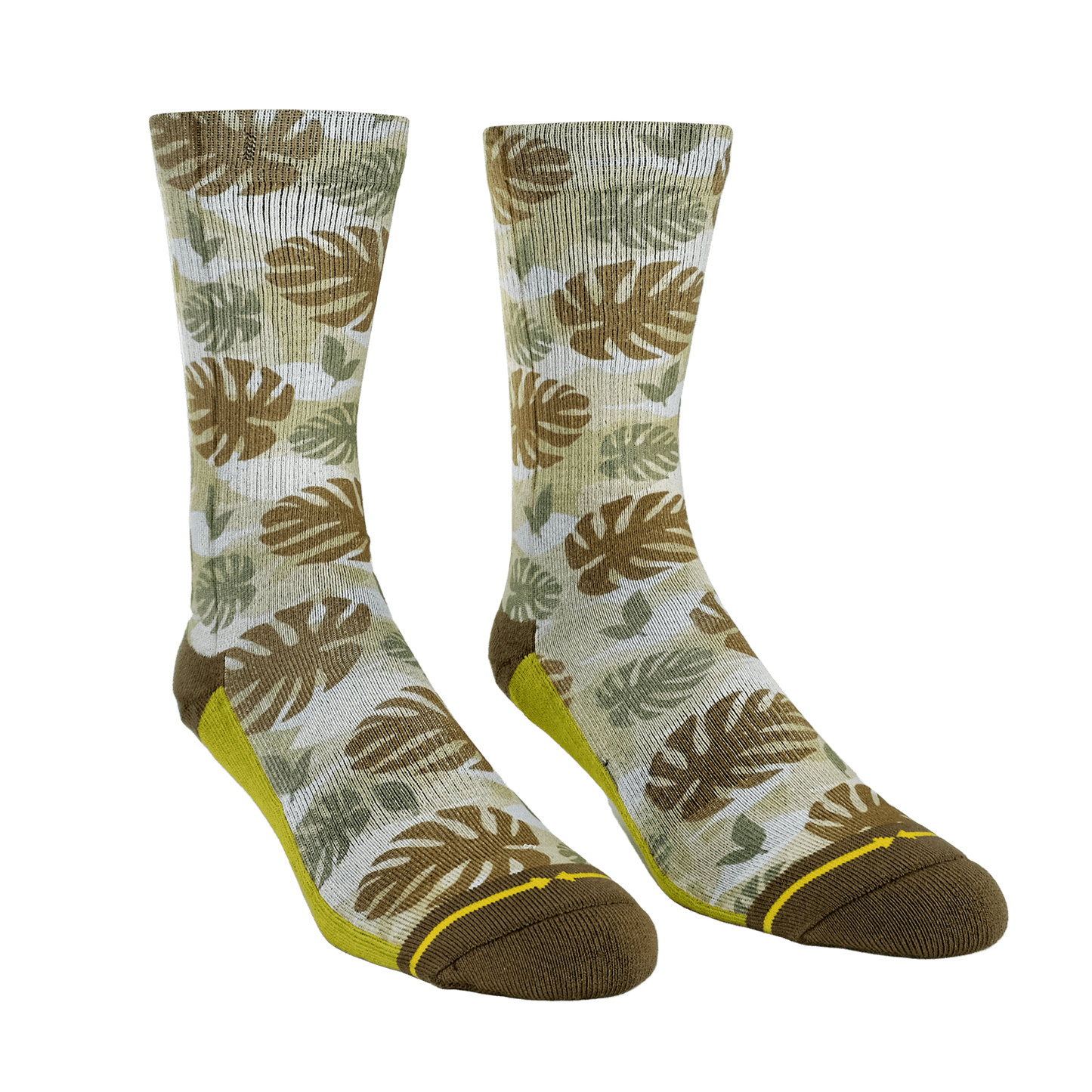Maia Negre Leaf Camo Crew Socks