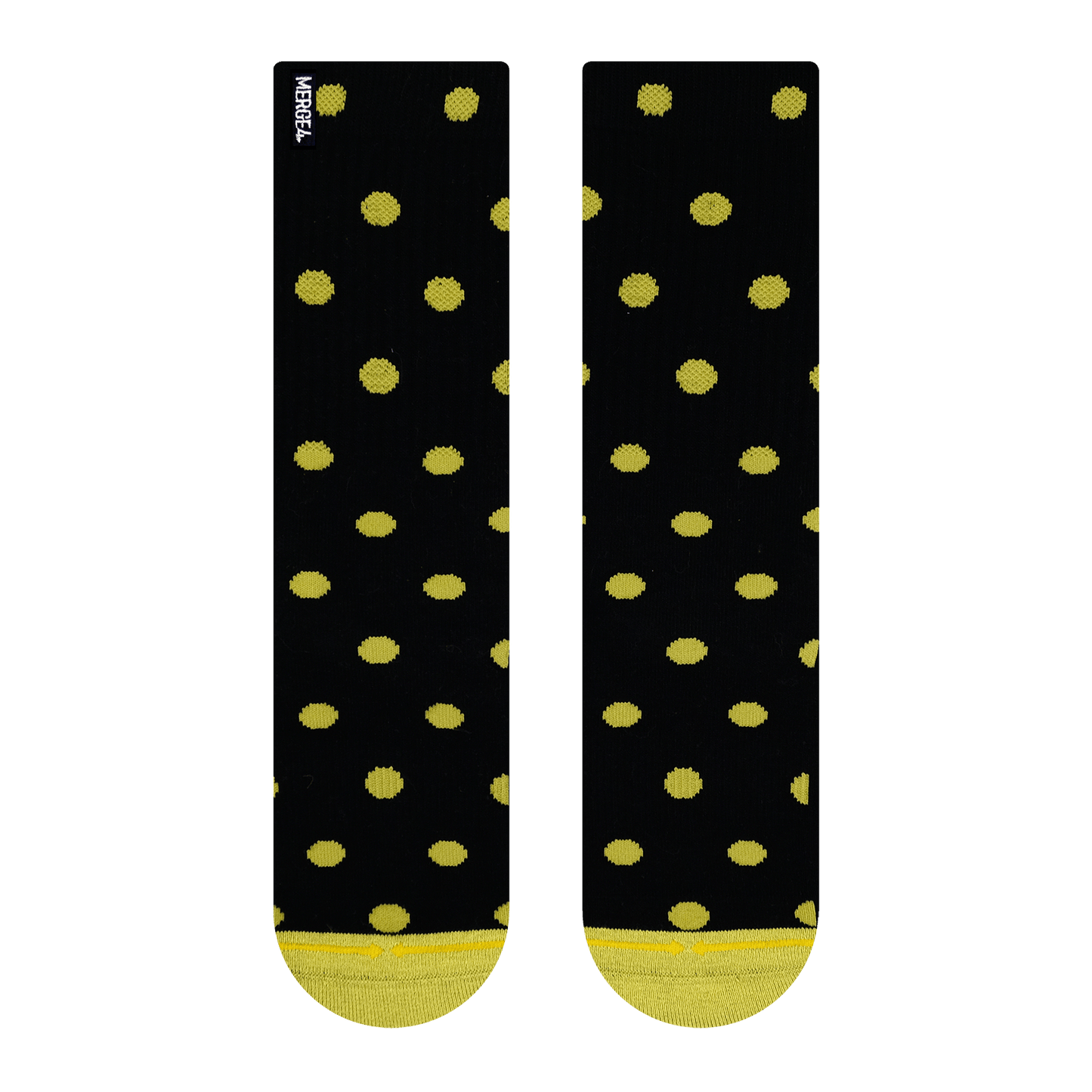 Bamboo Blend Black and Gold Polka Dots Crew Socks - by Spidey DeMontrond