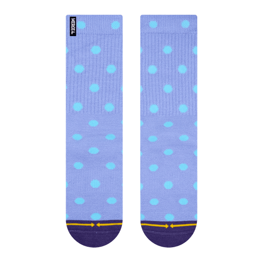 Bamboo Blend Periwinkle Polka Dot Crew Socks - by Spidey DeMontrond
