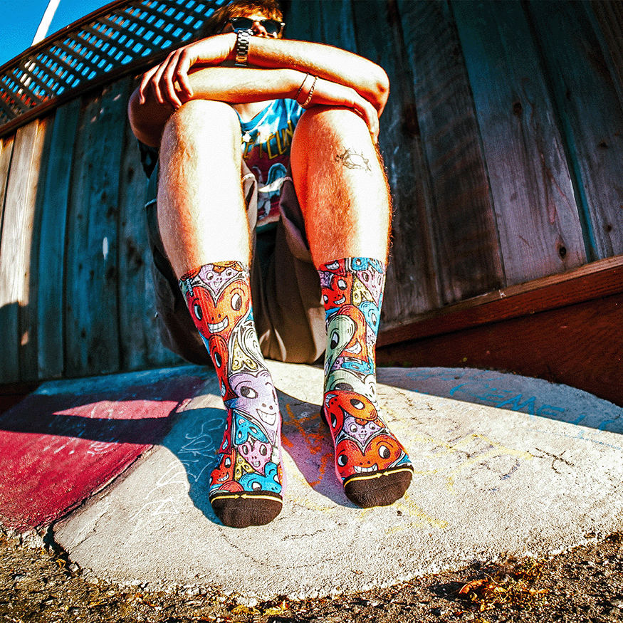 Adam Keely Hearts Crew Socks