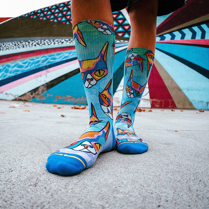 Disco Kitty Crew Socks