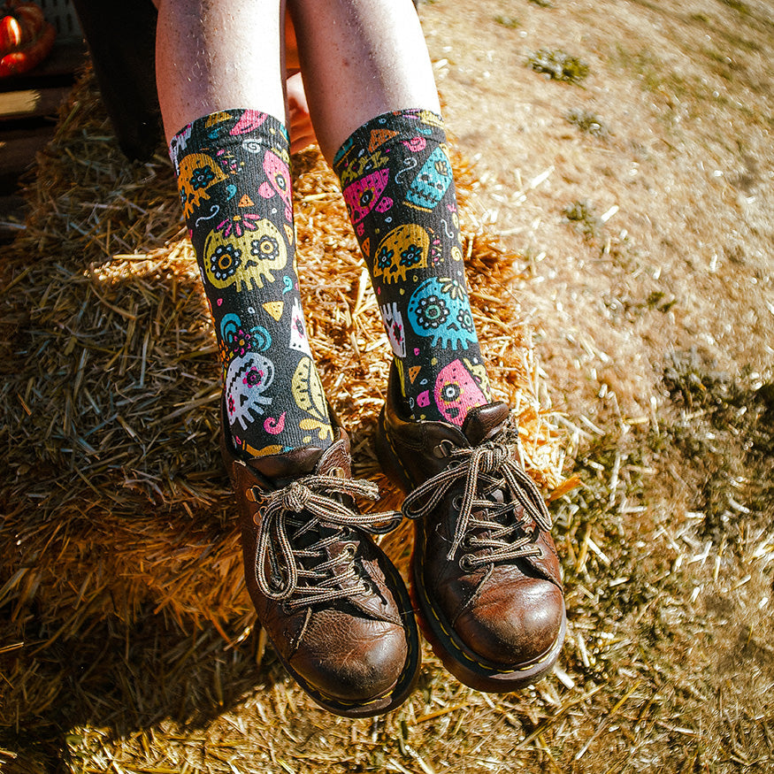 Walmazan Sugar Skulls Mini Crew Socks