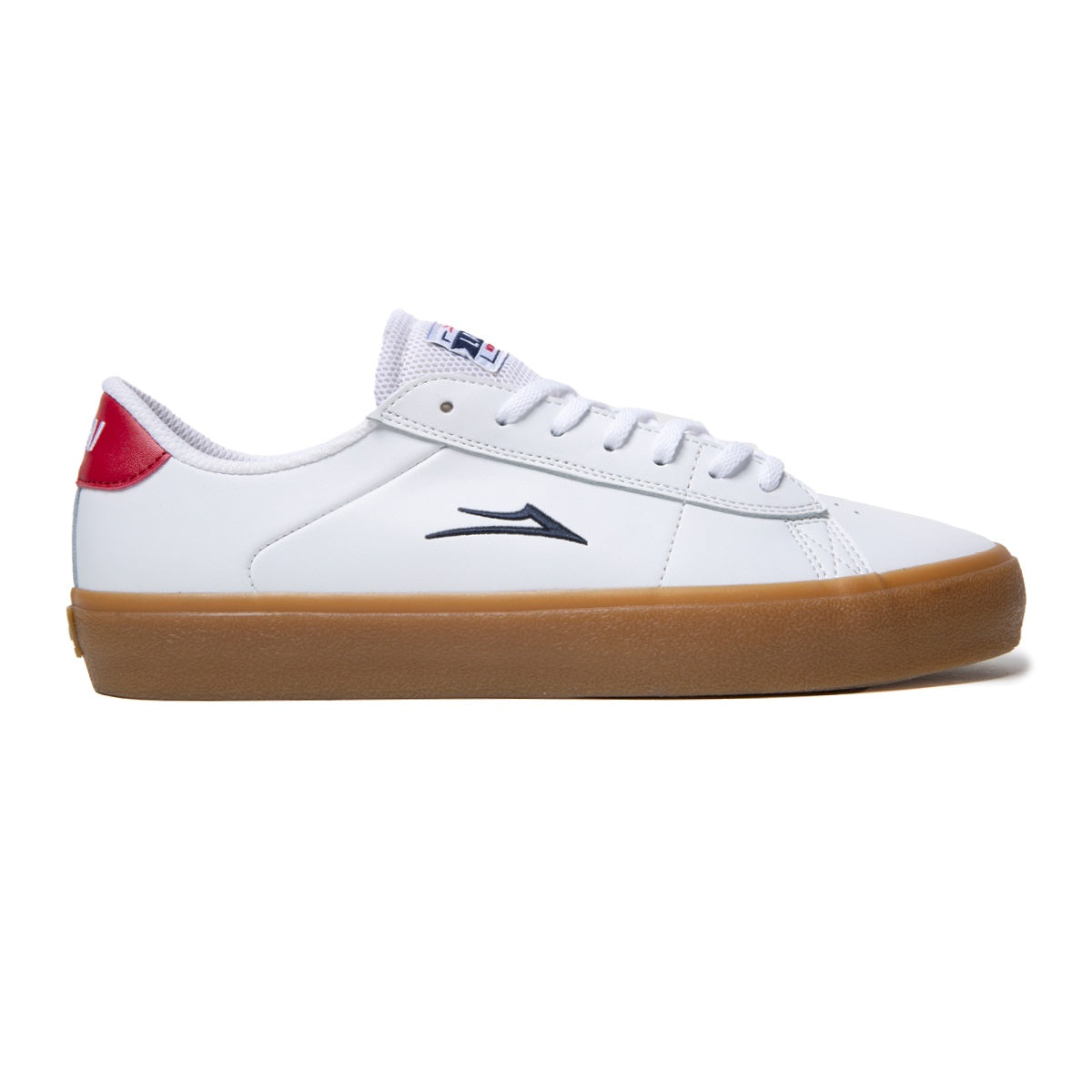 Lakai Shoes Newport  - White/Gum Leather - Bow Shock Marketplace
