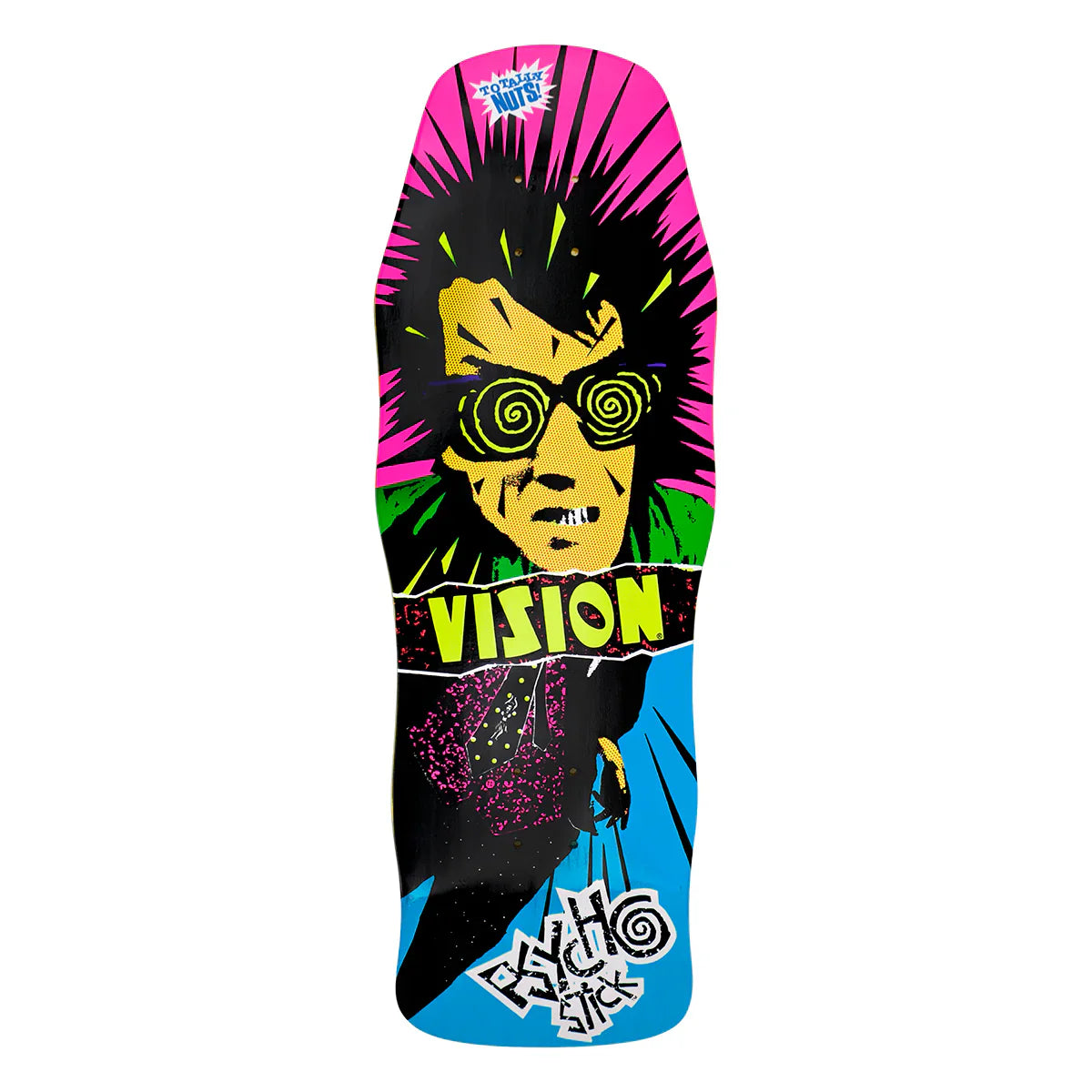 Vision Original Psycho Stick Skateboard Deck - 10″ Blue - Bow Shock Marketplace