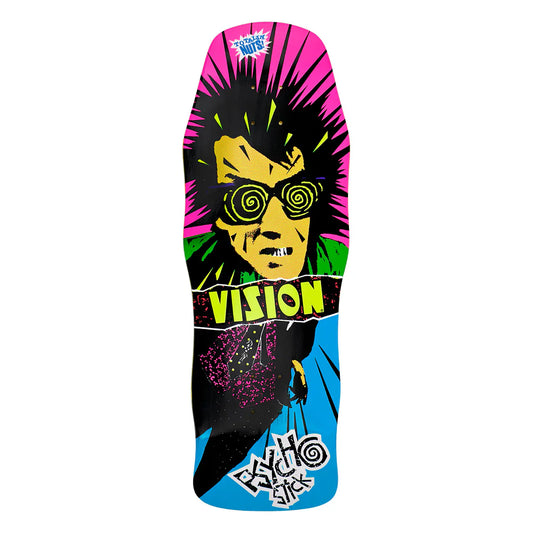 Vision Original Psycho Stick Skateboard Deck - 10″ Blue - Bow Shock Marketplace