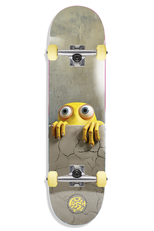 Push Peek Over First Push Yellow 7.0" Complete Skateboard