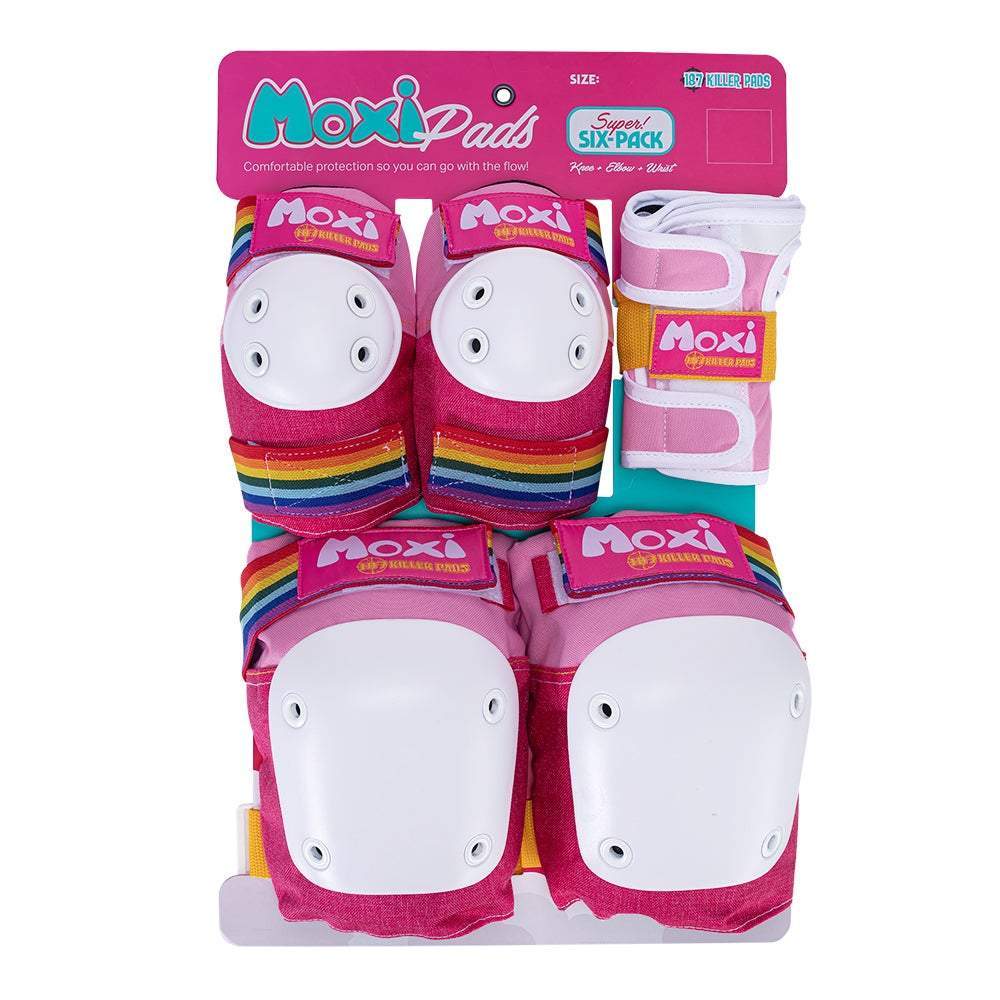 187 Killer Pads MOXI Six Pack Pad Set Wrist Guards / Elbow Pads / Knee Pads - Bow Shock Marketplace