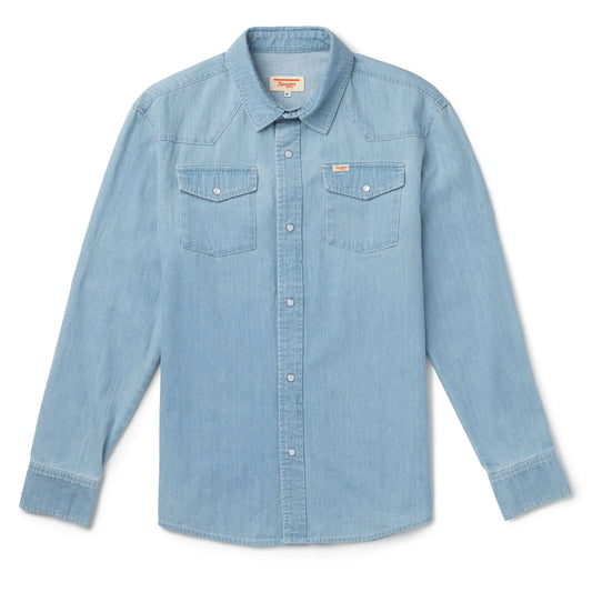Seager Reagan Pearl Snap Lightwash Indigo Shirt