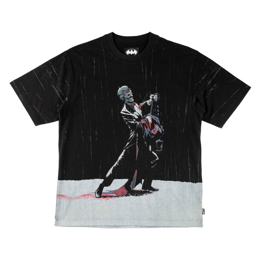 Welcome x Batman Rain Dance All-Over Print Boxy Knit Tee - Black - Bow Shock Marketplace