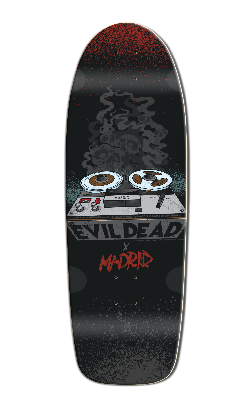 The Evil Dead X Madrid 45th Anniversary Reels 10" Skateboard Deck