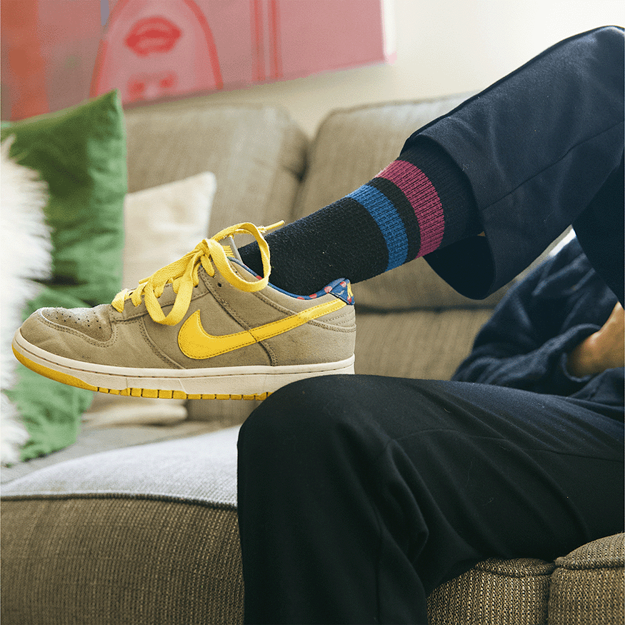 REPREVE® Subtle Grape Black Crew Socks