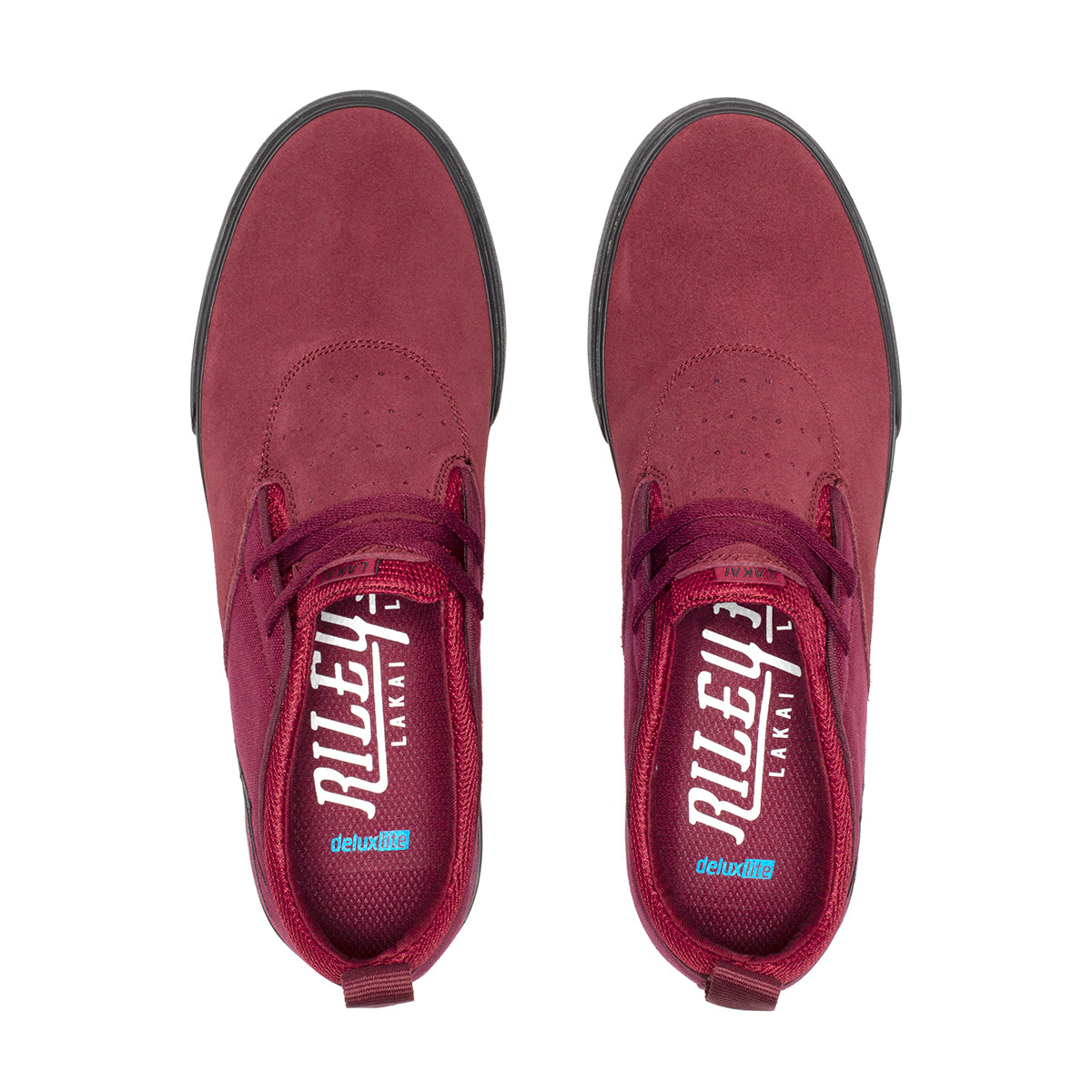 Lakai Shoes Riley 2 - Burgundy/Black Suede - Bow Shock Marketplace