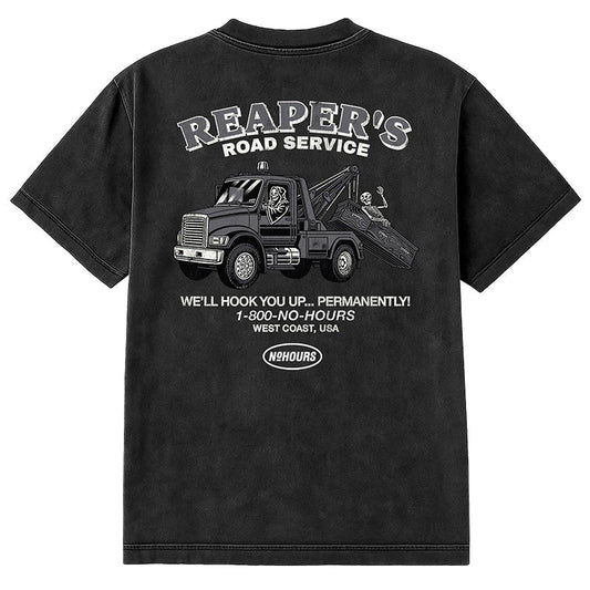 No Hours Road Service Vintage Black S/s Shirt