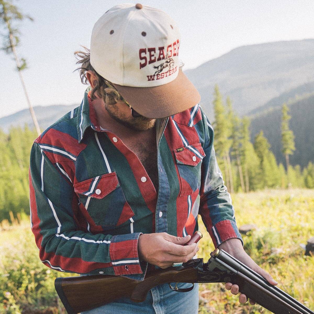 Seager Rodeo Cream Brown Snapback Hat