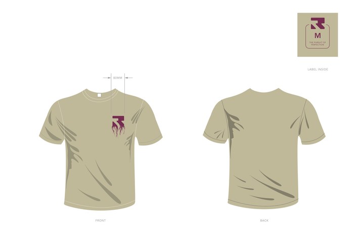 Root Industries T-Shirt Rooted - Sand & Burgundy - Bow Shock Marketplace