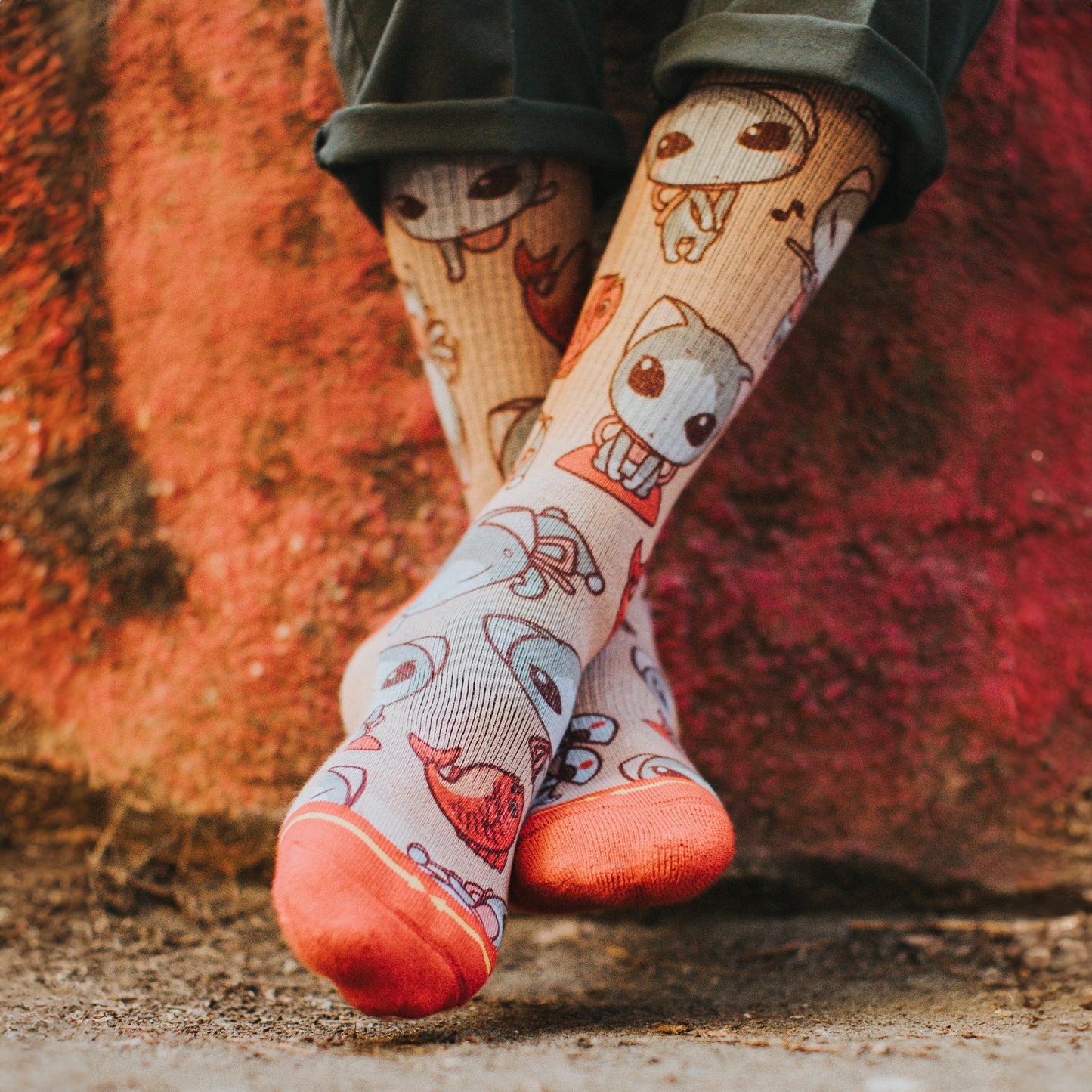 Cute Kitties MERGE4 Crew Socks With Art By Ryo Taniguchi