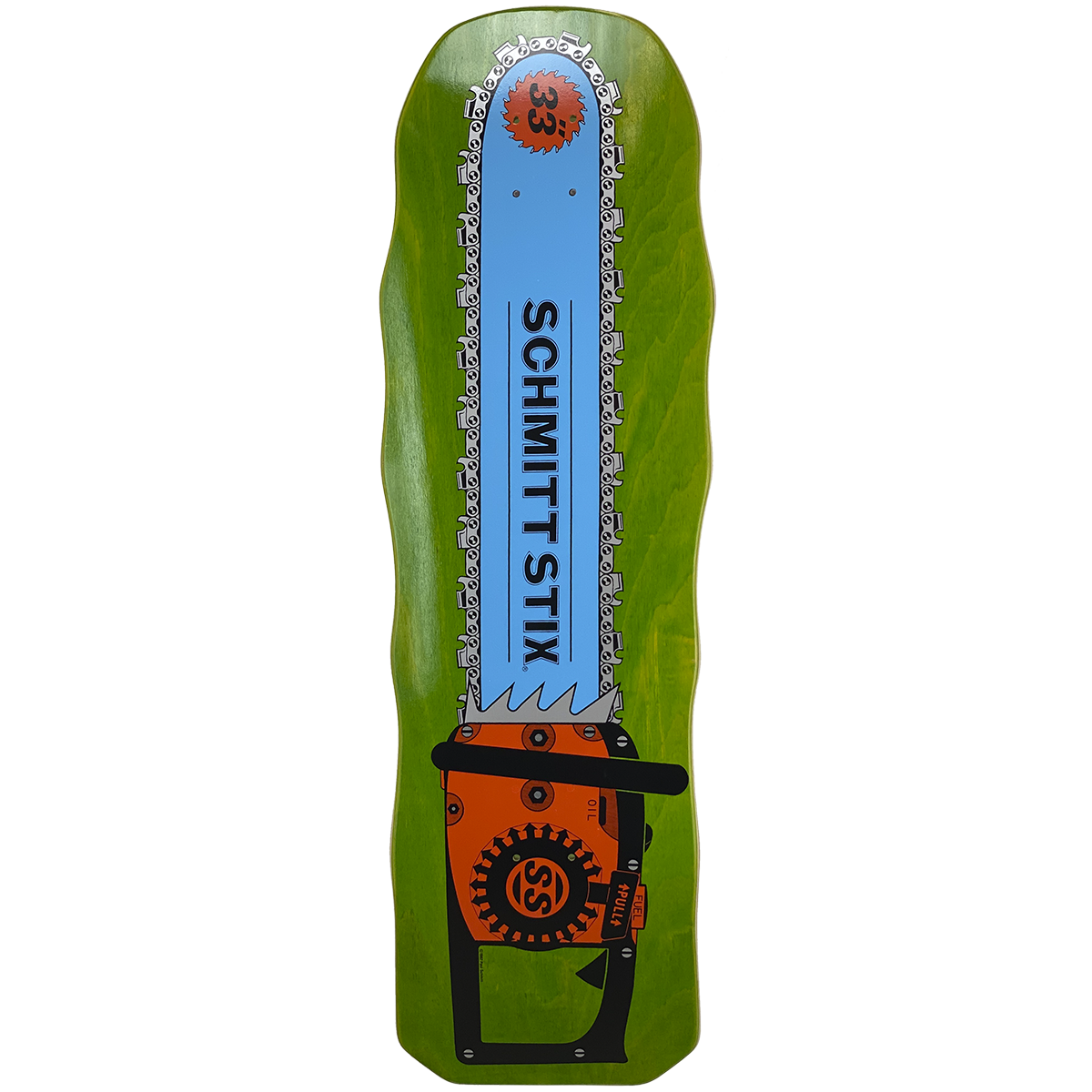 Schmitt Stix Chainsaw 10" Skateboard Deck - Bow Shock Marketplace