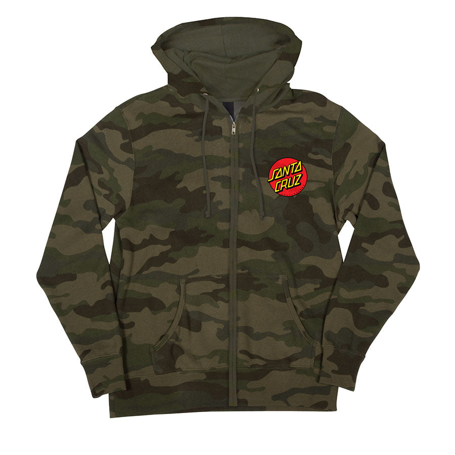 Santa Cruz Classic Dot Zip Up Heavyweight Hooded Sweatshirt - Bow Shock Marketplace