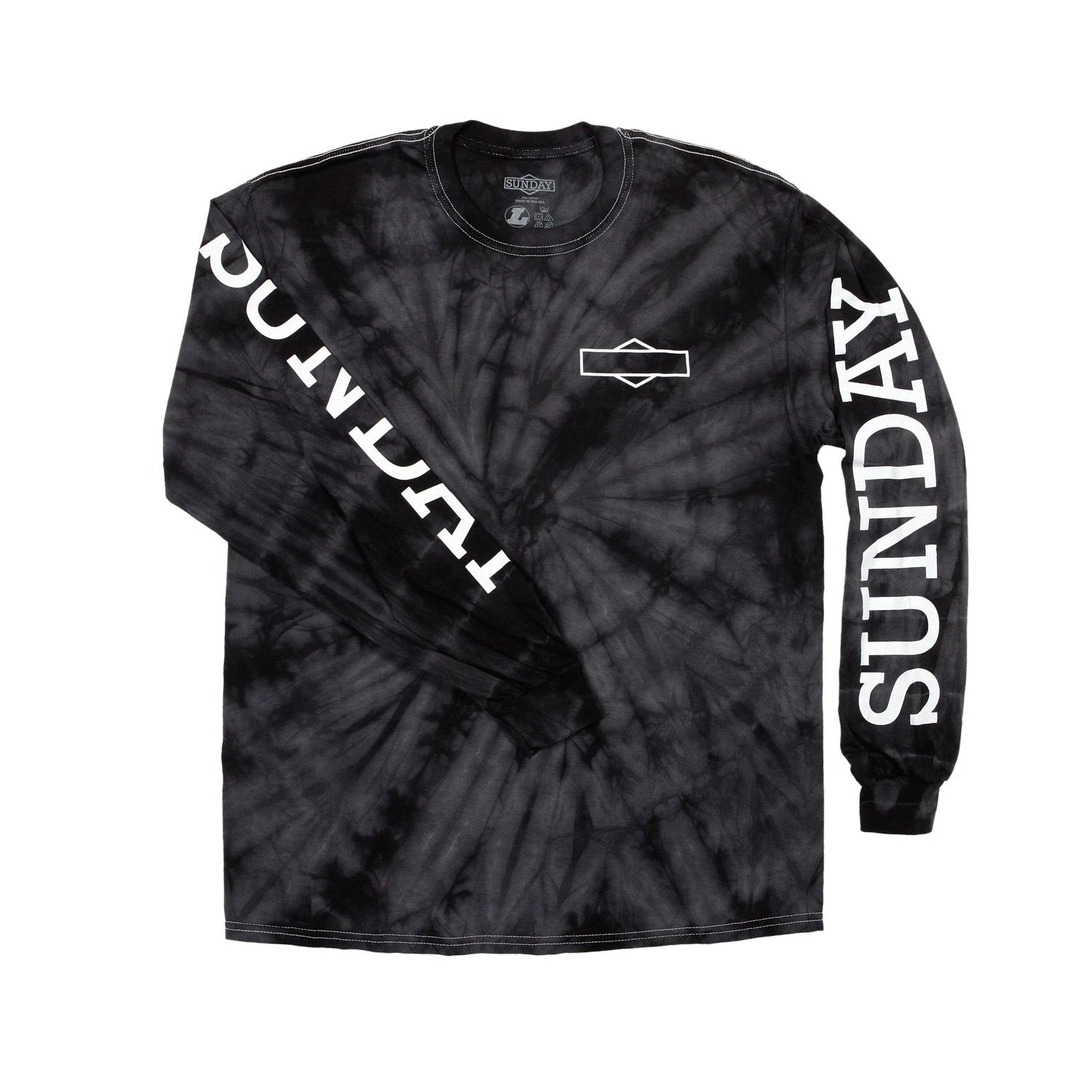 Sunday Rockwell Box Long Sleeve Tee - Tie-Dye Black - Bow Shock Marketplace