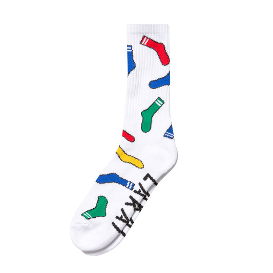 Lakai Cotton Jacquard Crew Sock - White - Bow Shock Marketplace