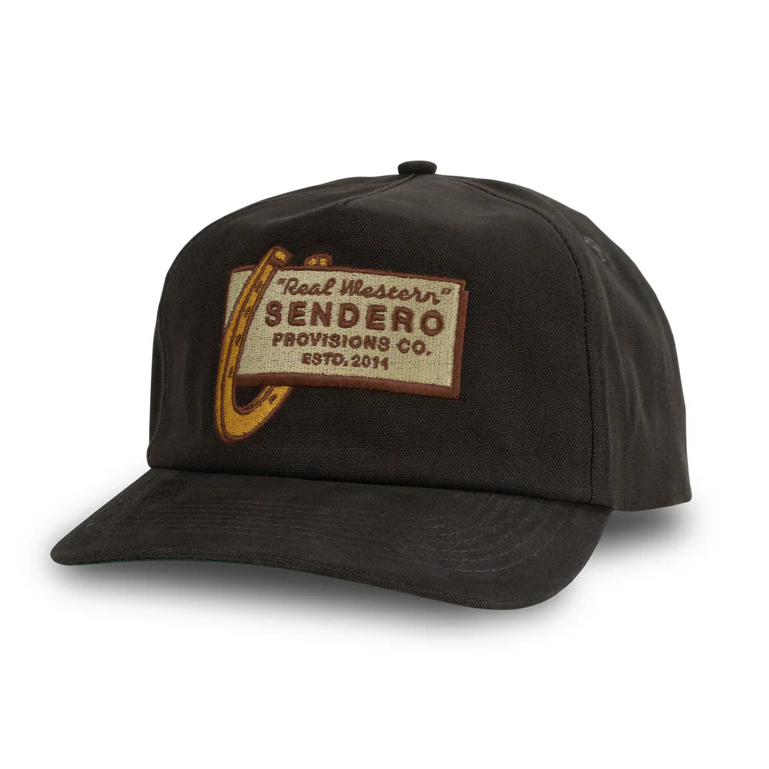 Sendero Real Western Black 5 Panel Unstructured Snapback Hat