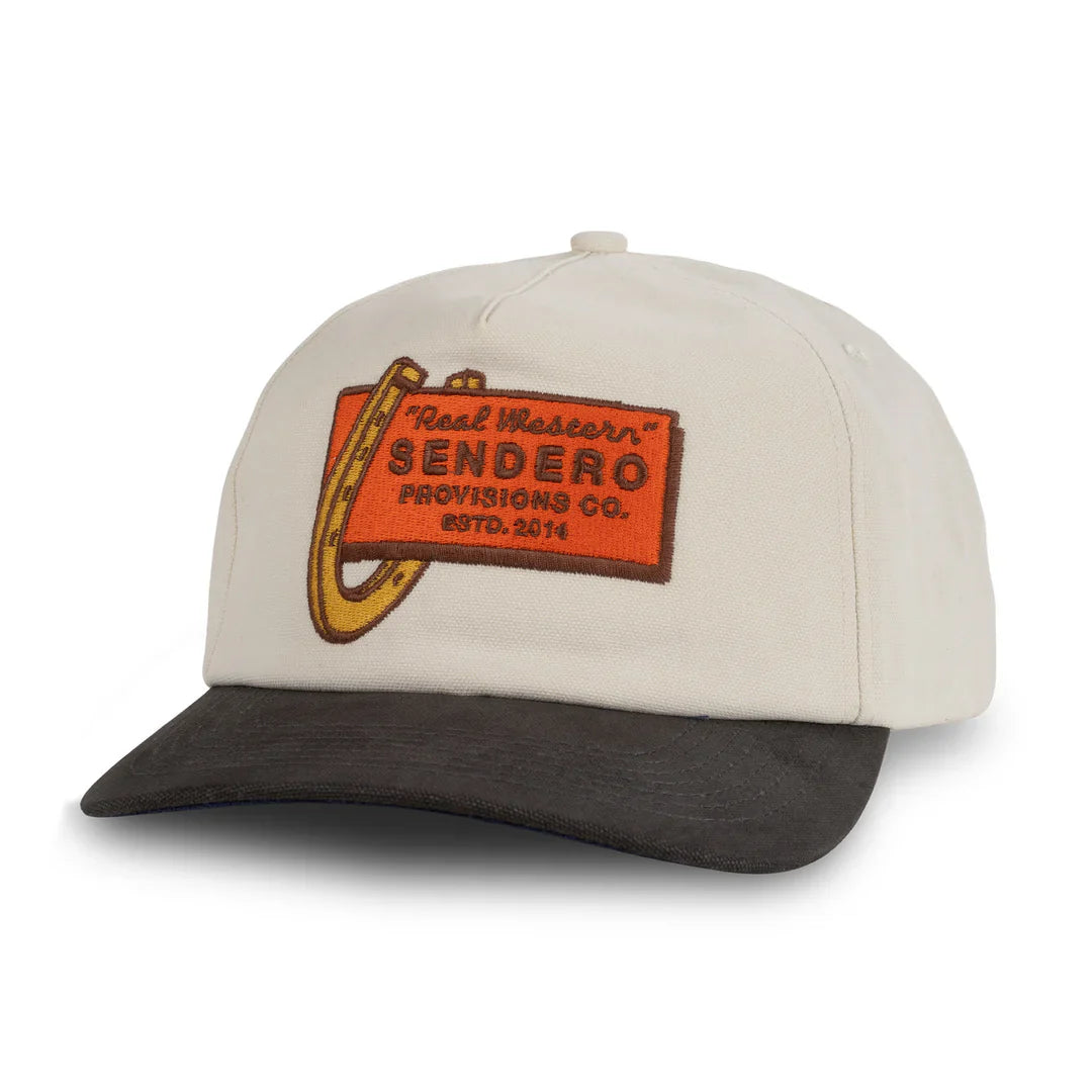 Sendero Real Western Cream 5 Panel Unstructured Snapback Hat