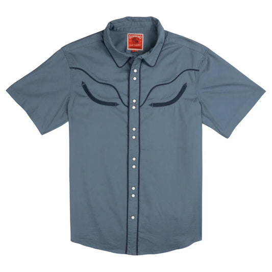 Sendero The Prescott Faded Navy Western S/s Button Up Shirt