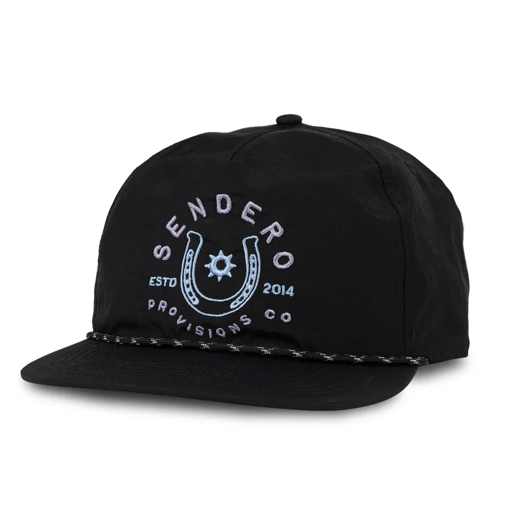 Sendero No Luck Black 5 Panel Unstructured Snapback Hat