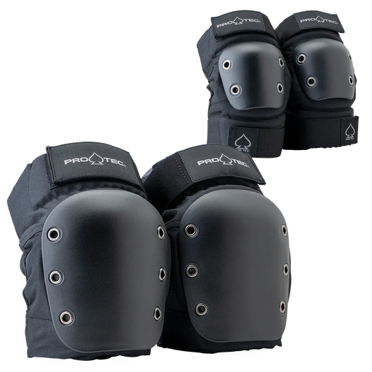 ProTec Street Knee & Elbow Open Back Black Pad Set