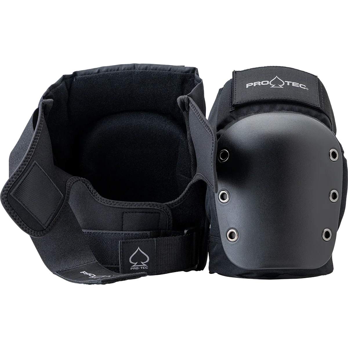 ProTec Street Knee & Elbow Open Back Black Pad Set