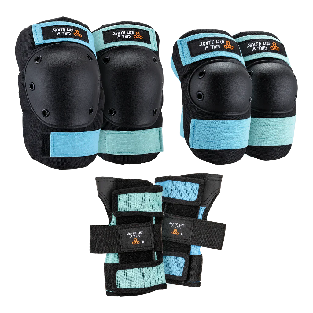 Triple Eight Saver Series - Skate Like A Girl Safety Pads 3-PK - Bow Shock Marketplace