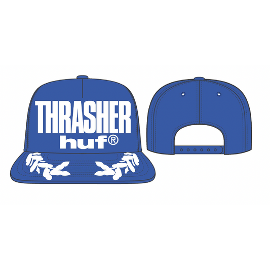 Huf X Thrasher Aloha Blue Snapback Hat