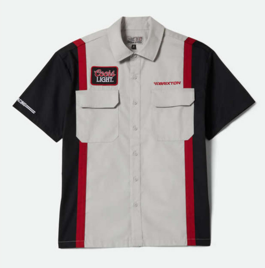 Brixton X Coors Light Shake Down Silver Black Button Up Shirt