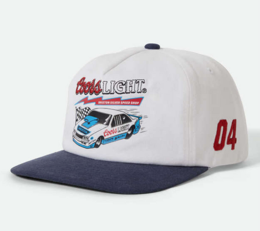 Brixton X Coors Light Blower MP White Coors Navy Snapback Hat