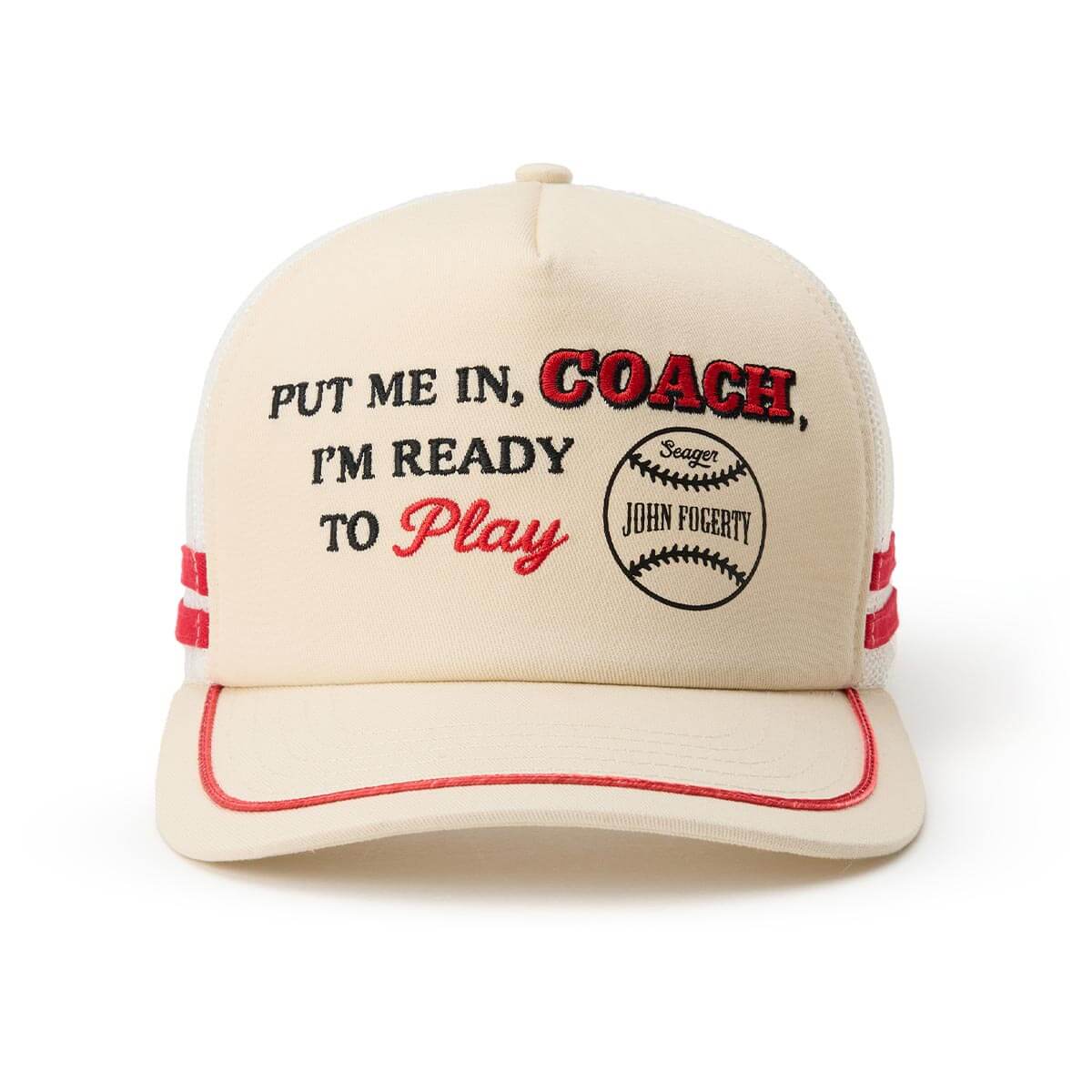 Seager John Fogerty Centerfield White Trucker Snapback Hat