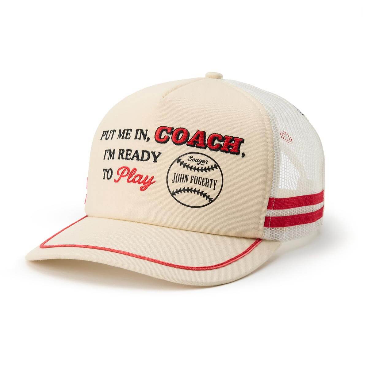 Seager John Fogerty Centerfield White Trucker Snapback Hat
