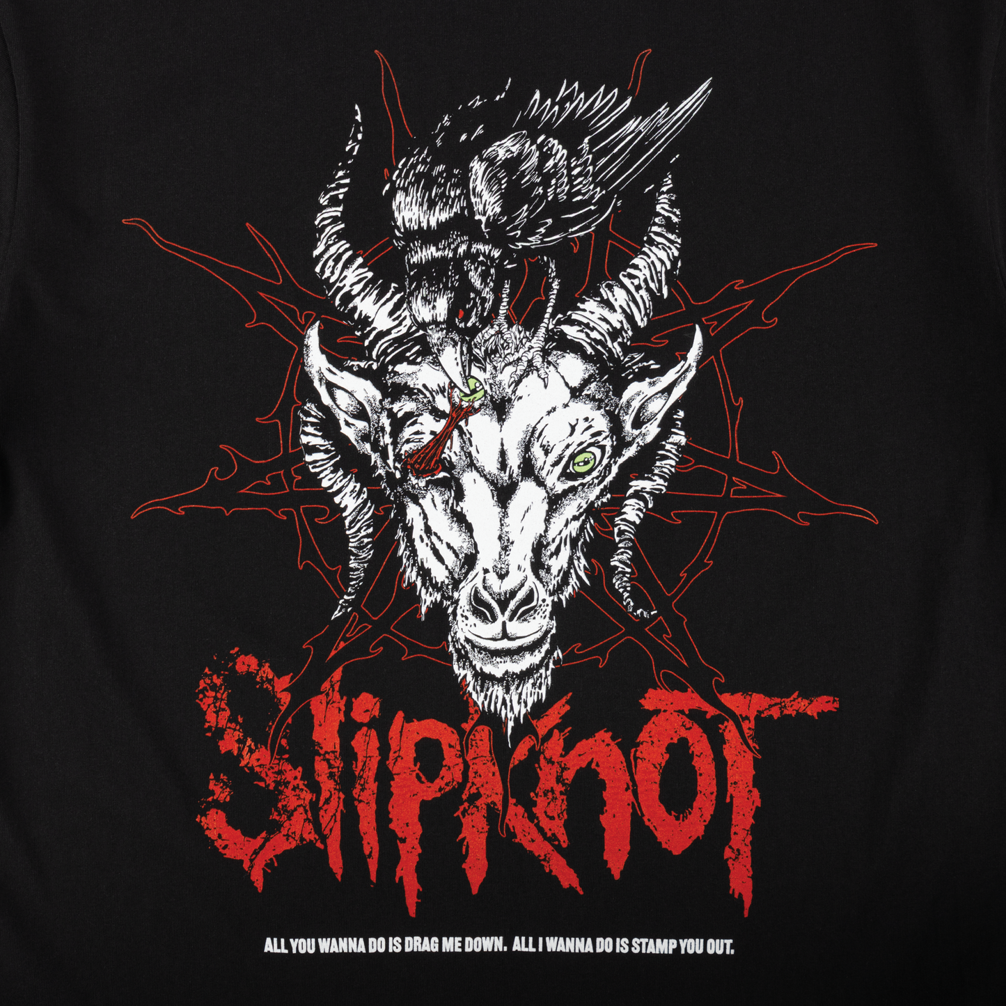Welcome x Slipknot Spit It Out Boxy Garment-Dyed Tee - Black