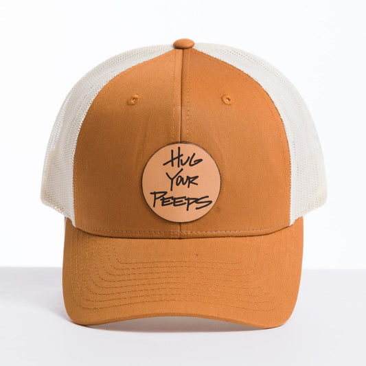 Hug Your Peeps Leather Patch Trucker Hat