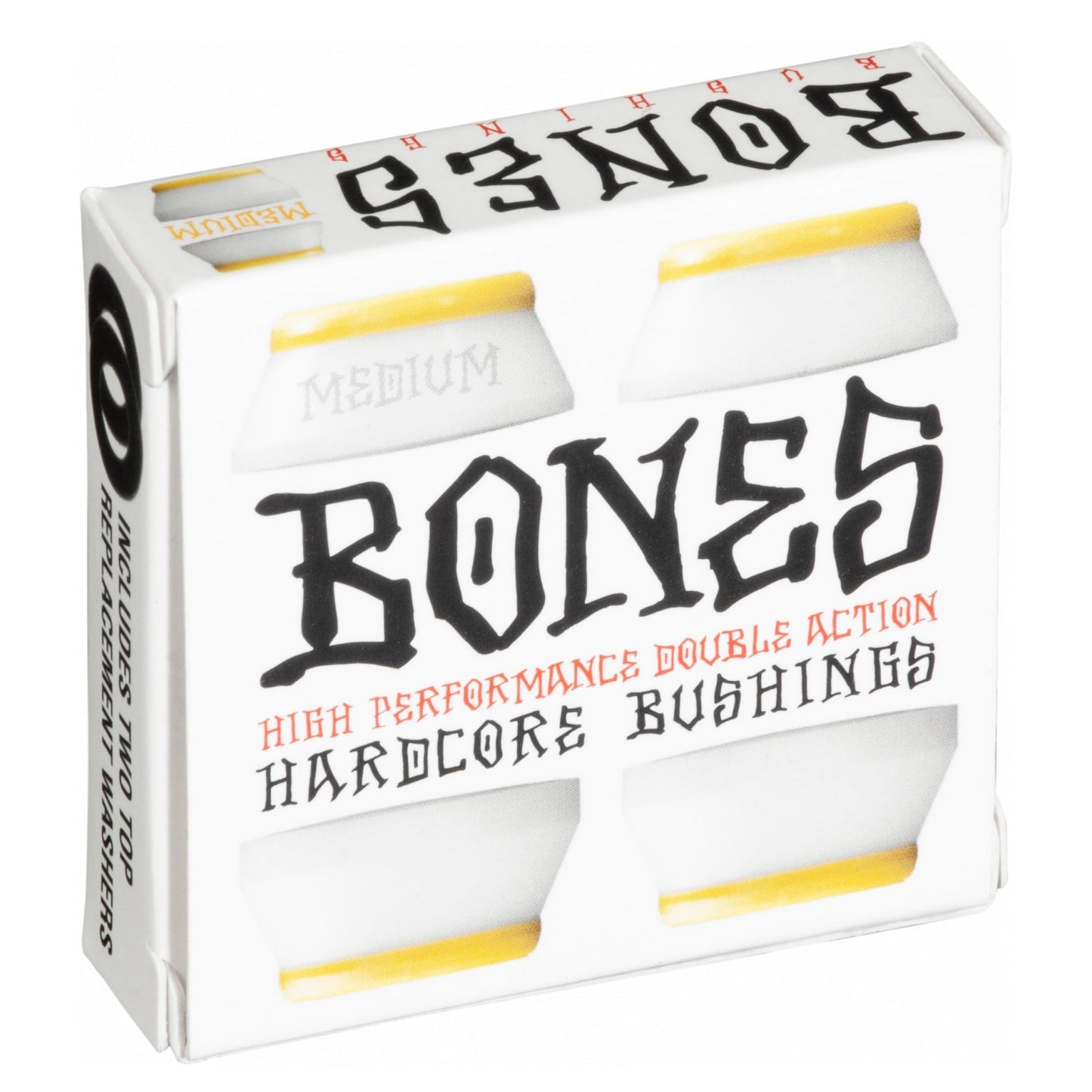 Bones Hardcore Medium Bushings 91a - Yellow/White (Set of 4) - Bow Shock Marketplace