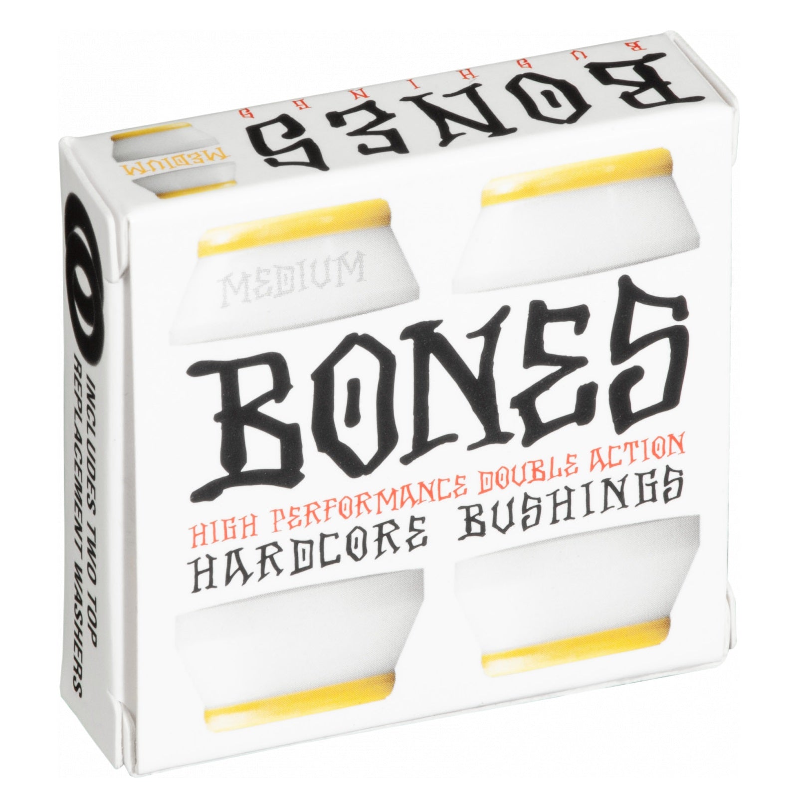 Bones Hardcore Medium Bushings 91a - Yellow/White (Set of 4) - Bow Shock Marketplace