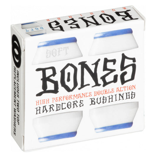 Bones Hardcore Soft Bushings 81a - Blue/White (Set of 4) - Bow Shock Marketplace
