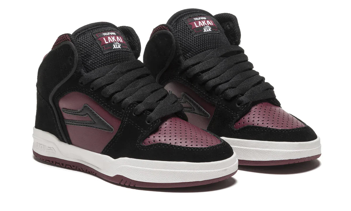 Lakai Shoes Telford Kids - Black/Burgundy Suede - Bow Shock Marketplace