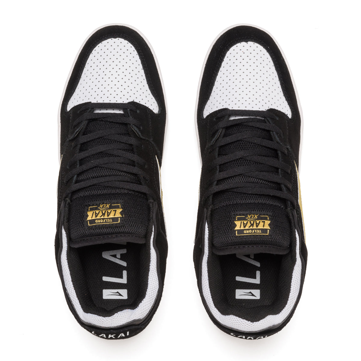 Lakai Shoes Telford Low - Black/Gold Suede - Bow Shock Marketplace