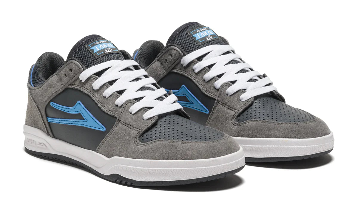 Lakai Shoes Telford Low - Grey/Cyan Suede - Bow Shock Marketplace