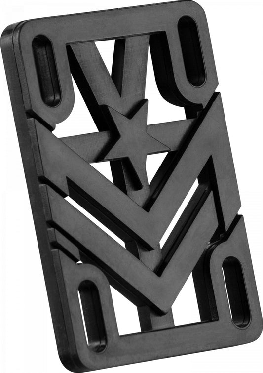 Mini Logo Rigid Riser Pads 1/4" - Black (Set of 2) - Bow Shock Marketplace